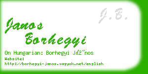 janos borhegyi business card